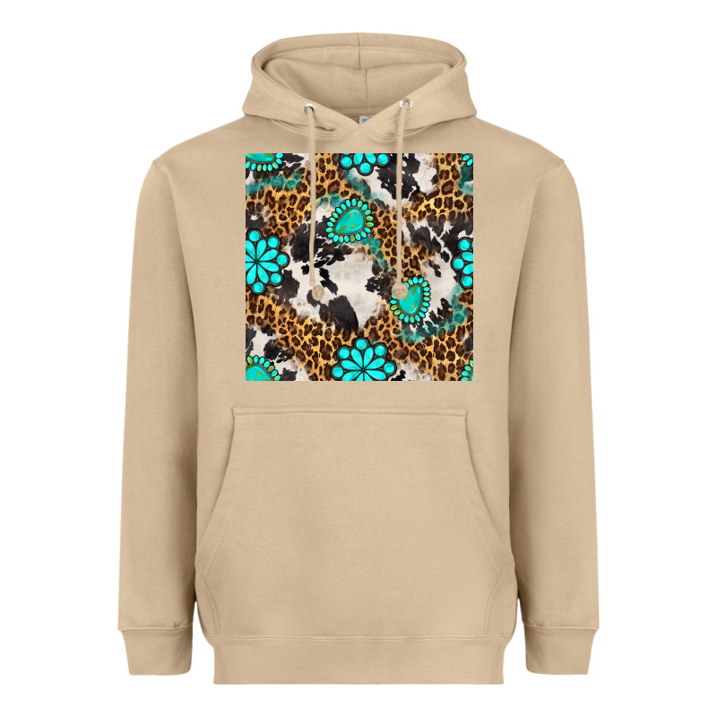 Western Turquoise Seamless Pattern Heavyweight Hoodie by BundleAndBundleShop | Teevron