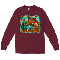 Burgundy rustic country barn Long Sleeve Tee - Zillion Design Studio