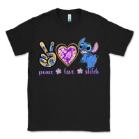 Black peace love stitch Classic Tee - texasbilliewilder
