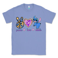 Colony Blue peace love stitch Classic Tee - texasbilliewilder