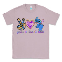 Lilac peace love stitch Classic Tee - texasbilliewilder