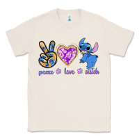 Natural peace love stitch Classic Tee - texasbilliewilder