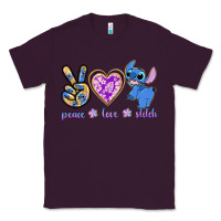 Plum peace love stitch Classic Tee - texasbilliewilder