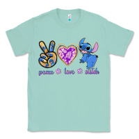 Seafoam peace love stitch Classic Tee - texasbilliewilder