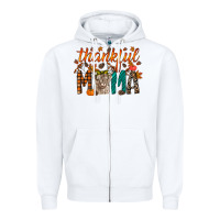 Thankful Mama Highland Cow Zipper Hoodie | Teevron