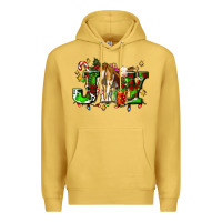 Antique Gold joy with baby cow and christmas gifts mistletoe Premium Hoodie - AdoDesignShop