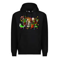 Black joy with baby cow and christmas gifts mistletoe Premium Hoodie - AdoDesignShop