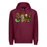 Burgundy joy with baby cow and christmas gifts mistletoe Premium Hoodie - AdoDesignShop