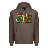 Coffee joy with baby cow and christmas gifts mistletoe Premium Hoodie - AdoDesignShop