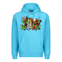 Ocean Blue joy with baby cow and christmas gifts mistletoe Premium Hoodie - AdoDesignShop