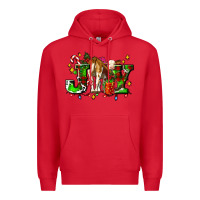 Red joy with baby cow and christmas gifts mistletoe Premium Hoodie - AdoDesignShop