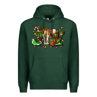 Sports Green joy with baby cow and christmas gifts mistletoe Premium Hoodie - AdoDesignShop