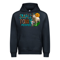Navy Small Town Mama With Sheeps Urban Hoodie - BundleAndBundleShop