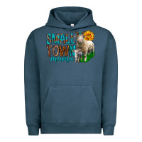 Pigment Midnight Navy Small Town Mama With Sheeps Urban Hoodie - BundleAndBundleShop