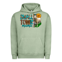 Pigment Oil Green Small Town Mama With Sheeps Urban Hoodie - BundleAndBundleShop