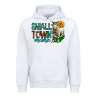 White Small Town Mama With Sheeps Urban Hoodie - BundleAndBundleShop