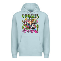 Blue Mist western rodeo cowgirl dreams Premium Hoodie - NancyCooperArtShop