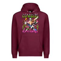 Burgundy western rodeo cowgirl dreams Premium Hoodie - NancyCooperArtShop