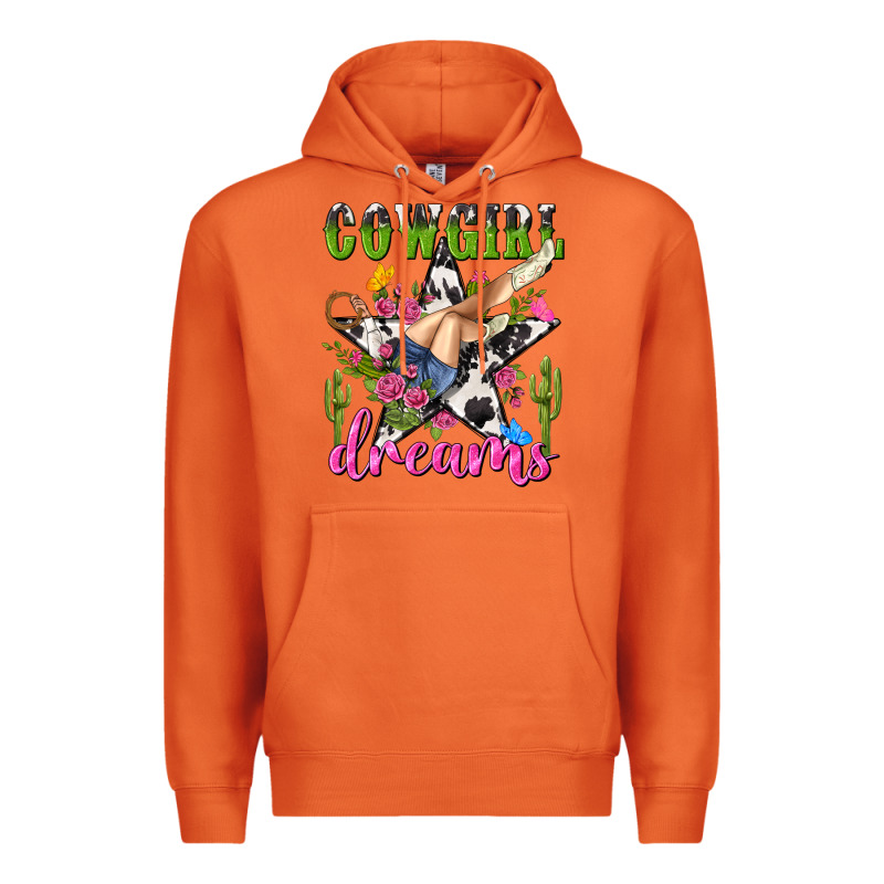 Western Rodeo Cowgirl Dreams Premium Hoodie by NancyCooperArtShop | Teevron
