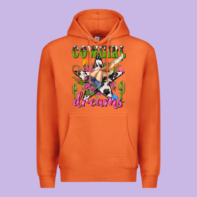 Western Rodeo Cowgirl Dreams Premium Hoodie Designed By Nancycooperartshop