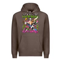 Coffee western rodeo cowgirl dreams Premium Hoodie - NancyCooperArtShop