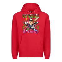 Red western rodeo cowgirl dreams Premium Hoodie - NancyCooperArtShop