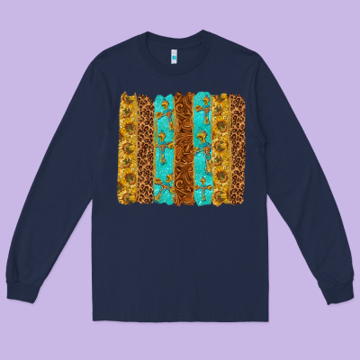 Western Brushstrokes Long Sleeve Tee Designed By Texasbilliewilder