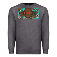 Charcoal Heather western texas and bullskulls with turquoise and leopard licanse plate Premium Sweatshirt - Artiststas