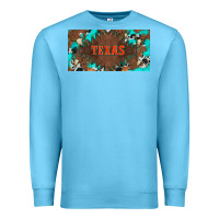 Ocean Blue western texas and bullskulls with turquoise and leopard licanse plate Premium Sweatshirt - Artiststas