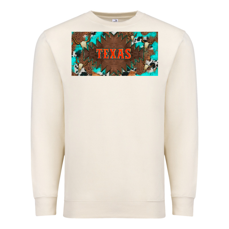 Western Texas And Bullskulls With Turquoise And Leopard Licanse Plate Premium Sweatshirt by Artiststas | Teevron