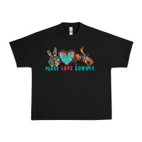 Black peace love cowboy Urban Heavy Tee - Zillion Design Studio