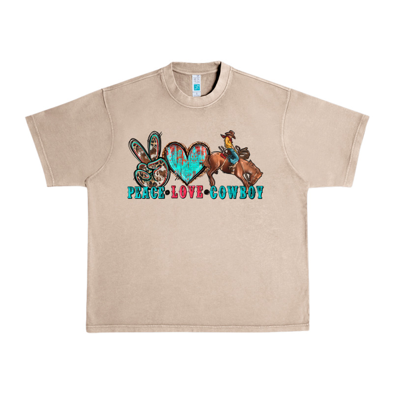 Peace Love Cowboy Urban Heavy Tee by Zillion Design Studio | Teevron