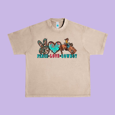 Urban Heavy Tee peace love cowboy