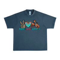 Midnight Navy peace love cowboy Urban Heavy Tee - Zillion Design Studio