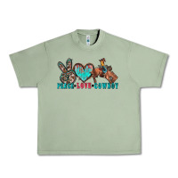 Oil Green peace love cowboy Urban Heavy Tee - Zillion Design Studio