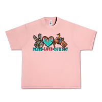 Salmon peace love cowboy Urban Heavy Tee - Zillion Design Studio