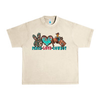 Sandshell peace love cowboy Urban Heavy Tee - Zillion Design Studio