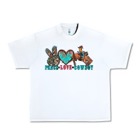 White peace love cowboy Urban Heavy Tee - Zillion Design Studio