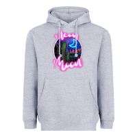 Heather Grey neon moon Heavyweight Hoodie - JahusDesignShop