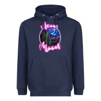 Navy neon moon Heavyweight Hoodie - JahusDesignShop