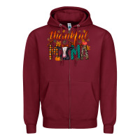 Burgundy thankful mama holstein cow Zipper Hoodie - RacoonDesign
