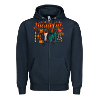 Navy thankful mama holstein cow Zipper Hoodie - RacoonDesign