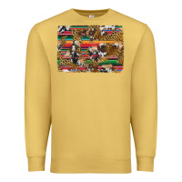 Antique Gold western serape cowhide and leopard background Premium Sweatshirt - Artiststas