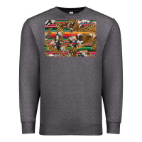 Charcoal Heather western serape cowhide and leopard background Premium Sweatshirt - Artiststas