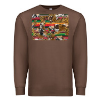Chestnut western serape cowhide and leopard background Premium Sweatshirt - Artiststas