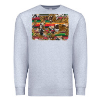 Heather Grey western serape cowhide and leopard background Premium Sweatshirt - Artiststas
