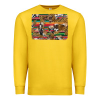 Lemon western serape cowhide and leopard background Premium Sweatshirt - Artiststas