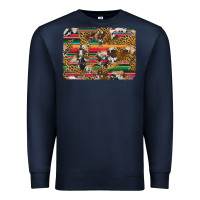 Navy western serape cowhide and leopard background Premium Sweatshirt - Artiststas