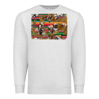 Oatmeal Heather western serape cowhide and leopard background Premium Sweatshirt - Artiststas