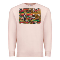 Pale Pink western serape cowhide and leopard background Premium Sweatshirt - Artiststas